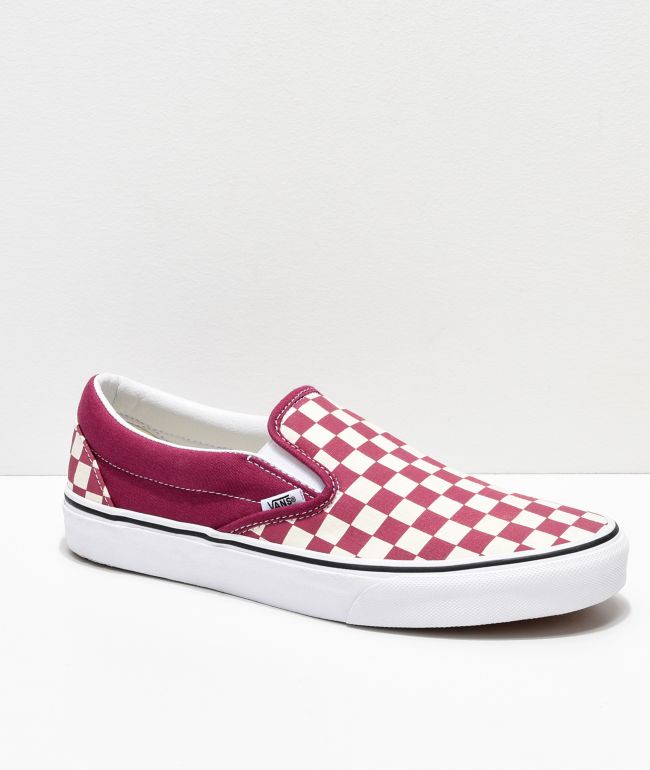 rose checkered vans